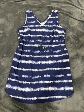 Eddie Bauer Sleeveless V-Neck Tie-Waist Tank Top Dress